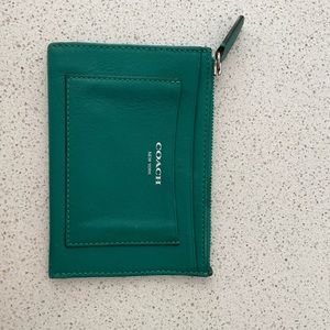 Coach leather jade green wallet
